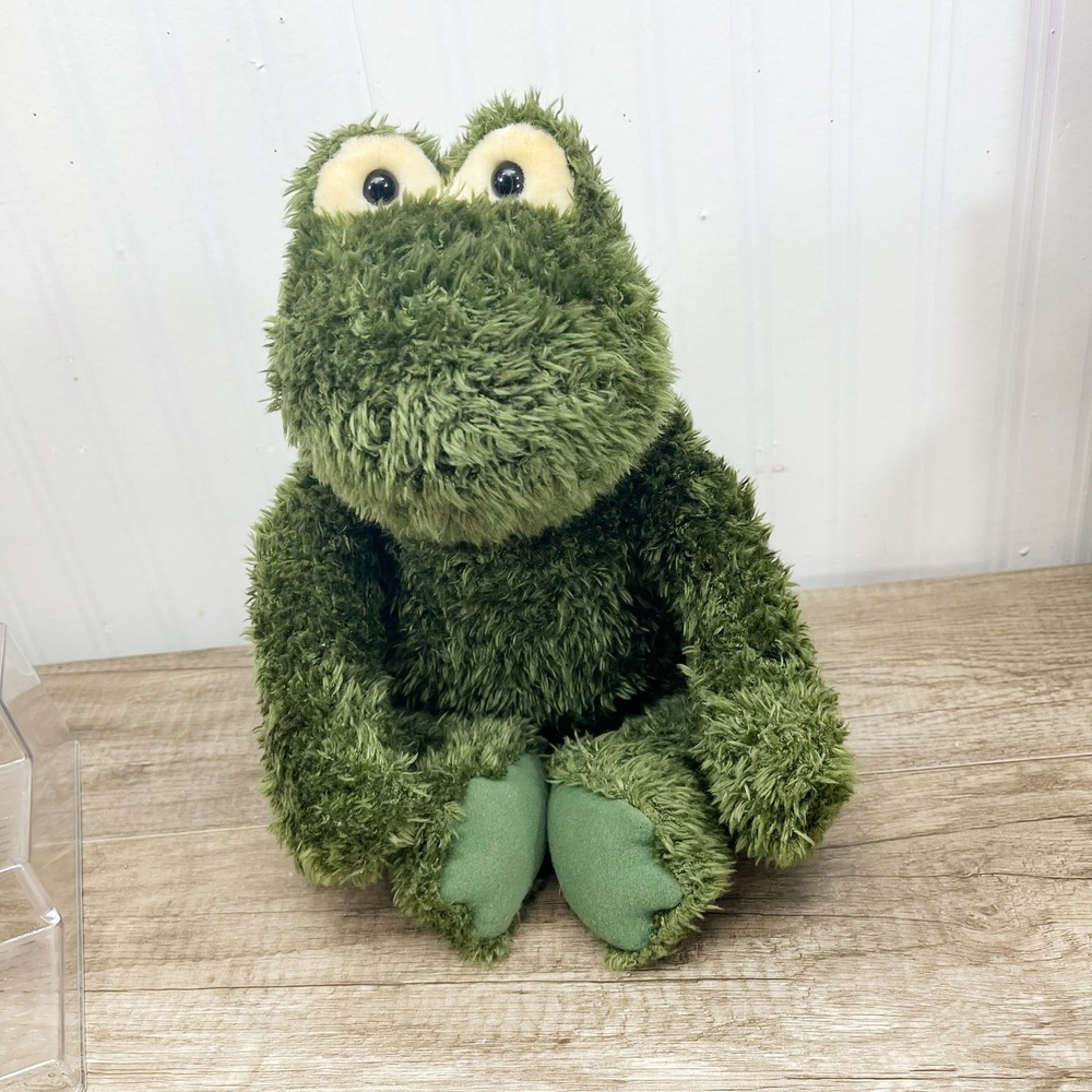 Gund Green Frog Plush Shaggy Textured Stuffed Animal Toy Weighted Bottom